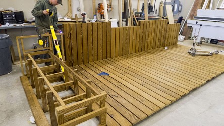Thermally Modified Wood Element - Parklet Construction