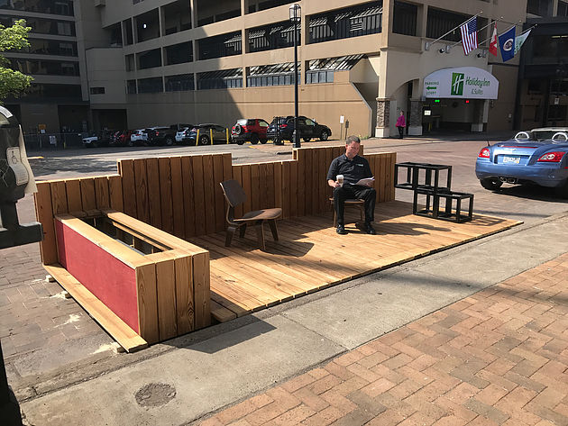 Thermally Modified Wood Element Parklet
